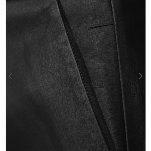 Equipment Myra Black Leather Skirt Asymmetric High-Low Size 8 Lambskin - Picture 7 of 12